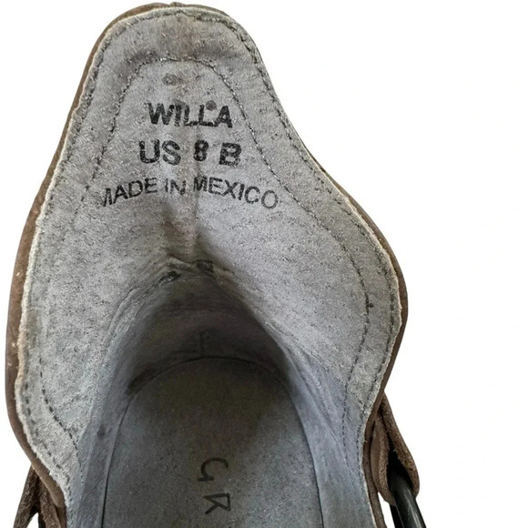 Grey City Suede Leather Willa Cutout Harness Ankle Boots Brown Size 8 - Picture 6 of 10